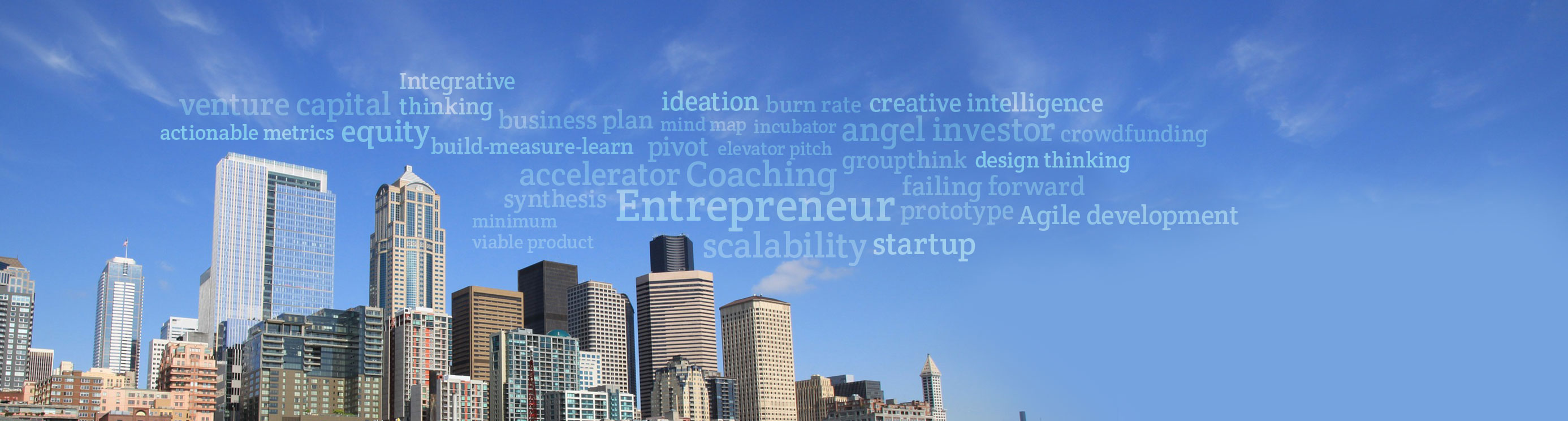 Accelement Seattle Cityscape with Entrepreneur and Startup Glossary