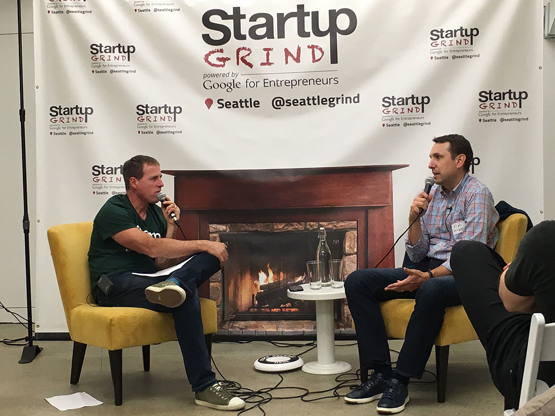 Mike Grabham, Startup Grind, interviewing Tim Porter, Madrona Venture Group 